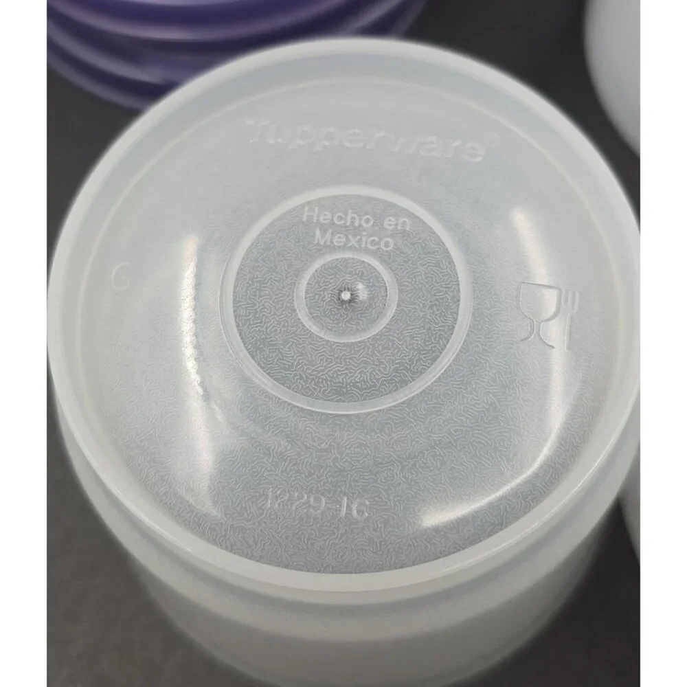 Lot of 3 Tupperware Take 5 Snack Cups Midgets Sheer #1229 Purple Seals New